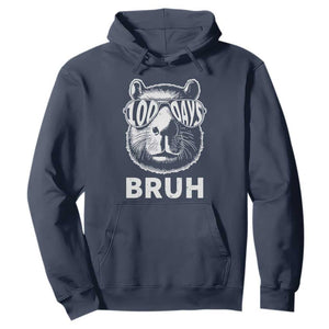 100th Day Of School Capybara Hoodie 100 Days Bruh Cool Capy Bara TS09 Navy Print Your Wear