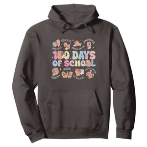 100th Day Of School Cute Capybara Hoodie Motor Skills Creativity Problem Solving Communication TS09 Dark Chocolate Print Your Wear