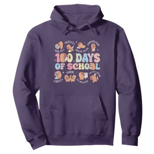 100th Day Of School Cute Capybara Hoodie Motor Skills Creativity Problem Solving Communication TS09 Purple Print Your Wear