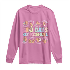 100th Day Of School Cute Capybara Long Sleeve Shirt Motor Skills Creativity Problem Solving Communication TS09 Azalea Print Your Wear