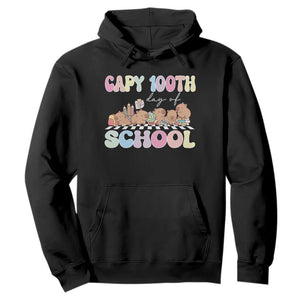 Capy 100 Days Of School Cute Capybara Hoodie TS09 Black Print Your Wear