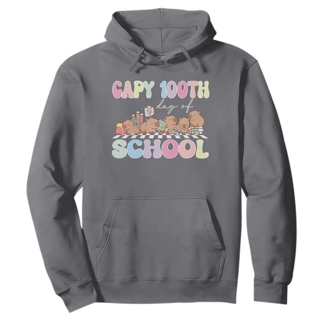 Capy 100 Days Of School Cute Capybara Hoodie TS09 Charcoal Print Your Wear