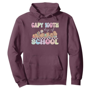 Capy 100 Days Of School Cute Capybara Hoodie TS09 Maroon Print Your Wear