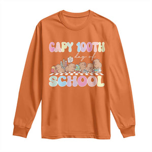 Capy 100 Days Of School Cute Capybara Long Sleeve Shirt TS09 Orange Print Your Wear