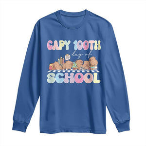 Capy 100 Days Of School Cute Capybara Long Sleeve Shirt TS09 Royal Blue Print Your Wear