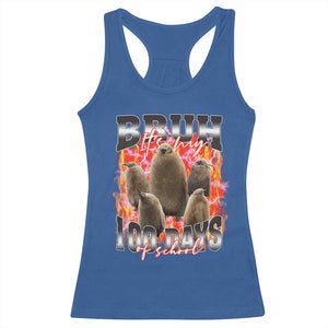 Funny Pesto Bruh It's My 100 Days Of School Racerback Tank Top TS09 Royal Blue Print Your Wear