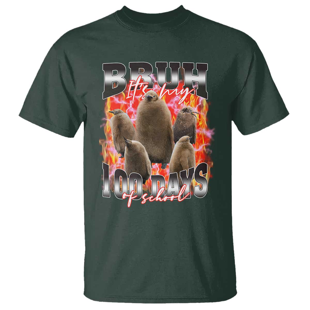 Funny Pesto Bruh It's My 100 Days Of School T Shirt TS09 Dark Forest Green Print Your Wear