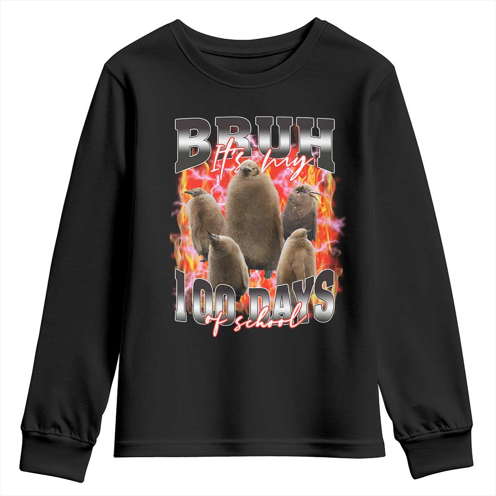 Funny Pesto Bruh It's My 100 Days Of School Youth Sweatshirt TS09 Black Print Your Wear