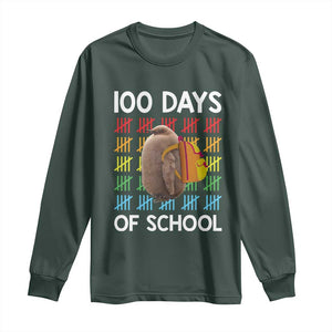 Funny Pesto 100 Days Of School Long Sleeve Shirt TS09 Dark Forest Green Print Your Wear