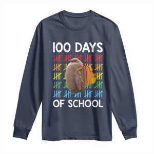 Funny Pesto 100 Days Of School Long Sleeve Shirt TS09 Navy Print Your Wear