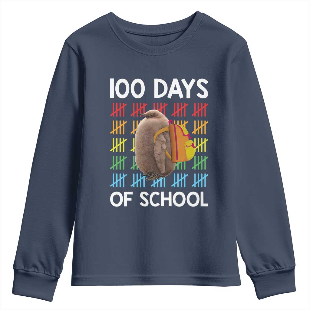Funny Pesto 100 Days Of School Youth Sweatshirt TS09 Navy Print Your Wear