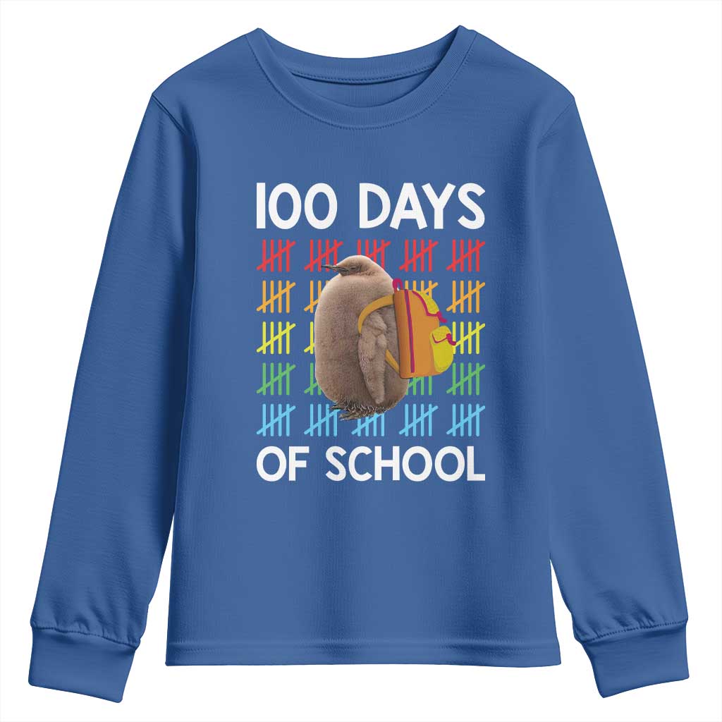 Funny Pesto 100 Days Of School Youth Sweatshirt TS09 Royal Blue Print Your Wear