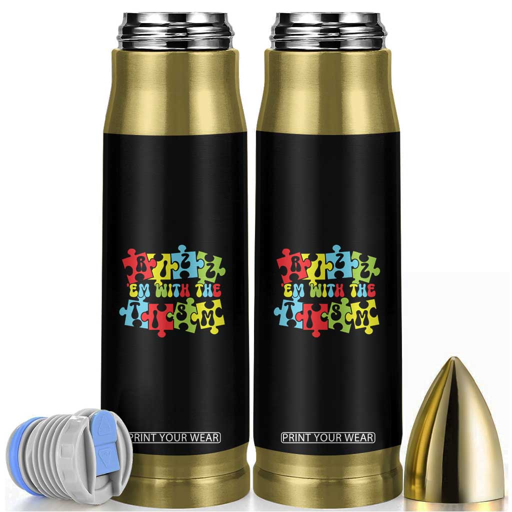 Autism Awareness Bullet Tumbler Rizz'em With The Tism Autistic TS09 Black Print Your Wear