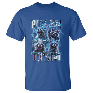 Autism Awareness T Shirt Rizz Em With The Tism Funny Meme Autistic Raccoon TS09 Royal Blue Printyourwear