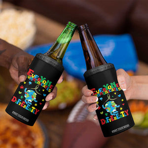 Autism Awareness 4 in 1 Can Cooler Tumbler Everyone Communicates Different Puzzle Cute Earth TS09 Print Your Wear