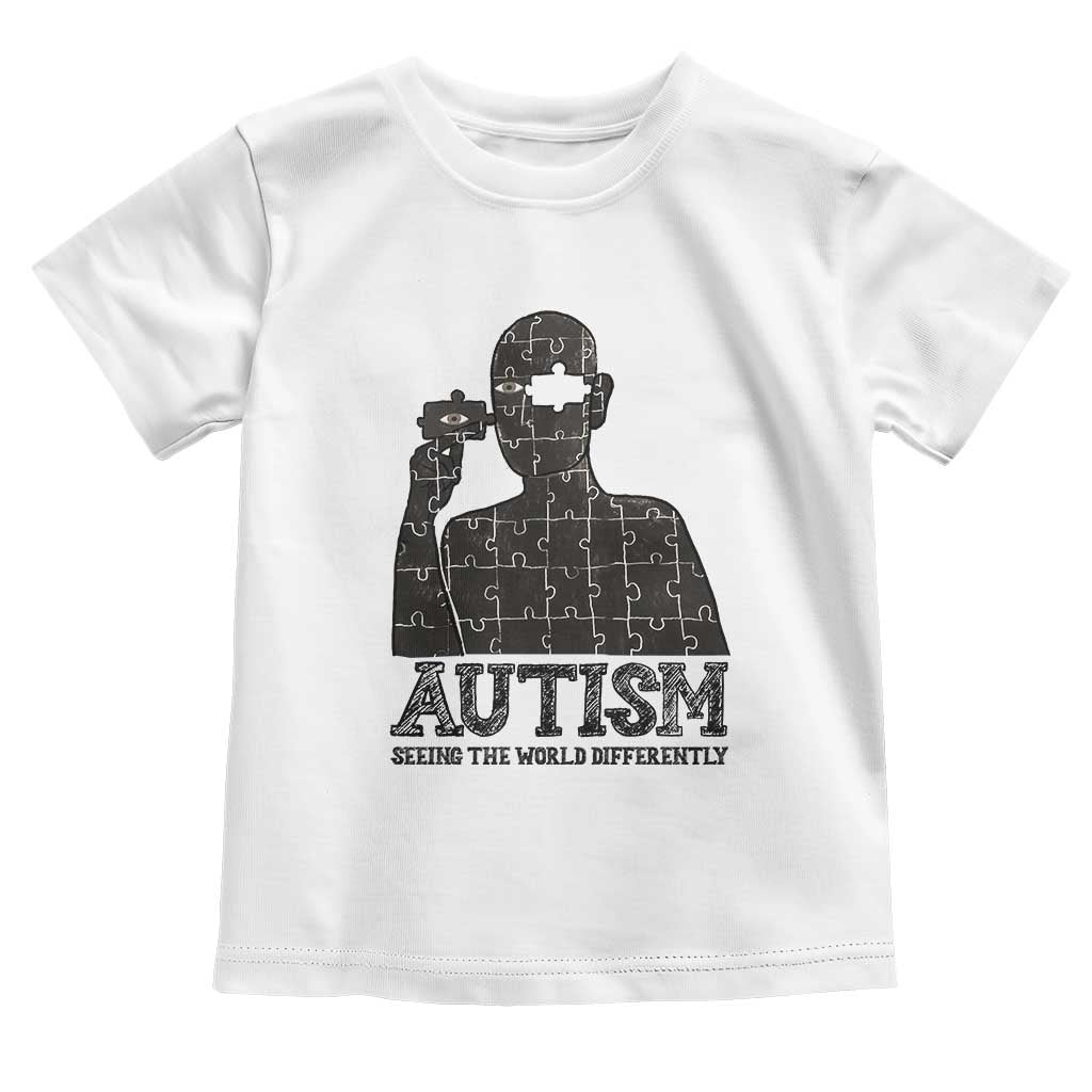 Autism Awareness Toddler T Shirt Autistic Seeing The World From A Different Angle Aesthetic TS09 White Print Your Wear