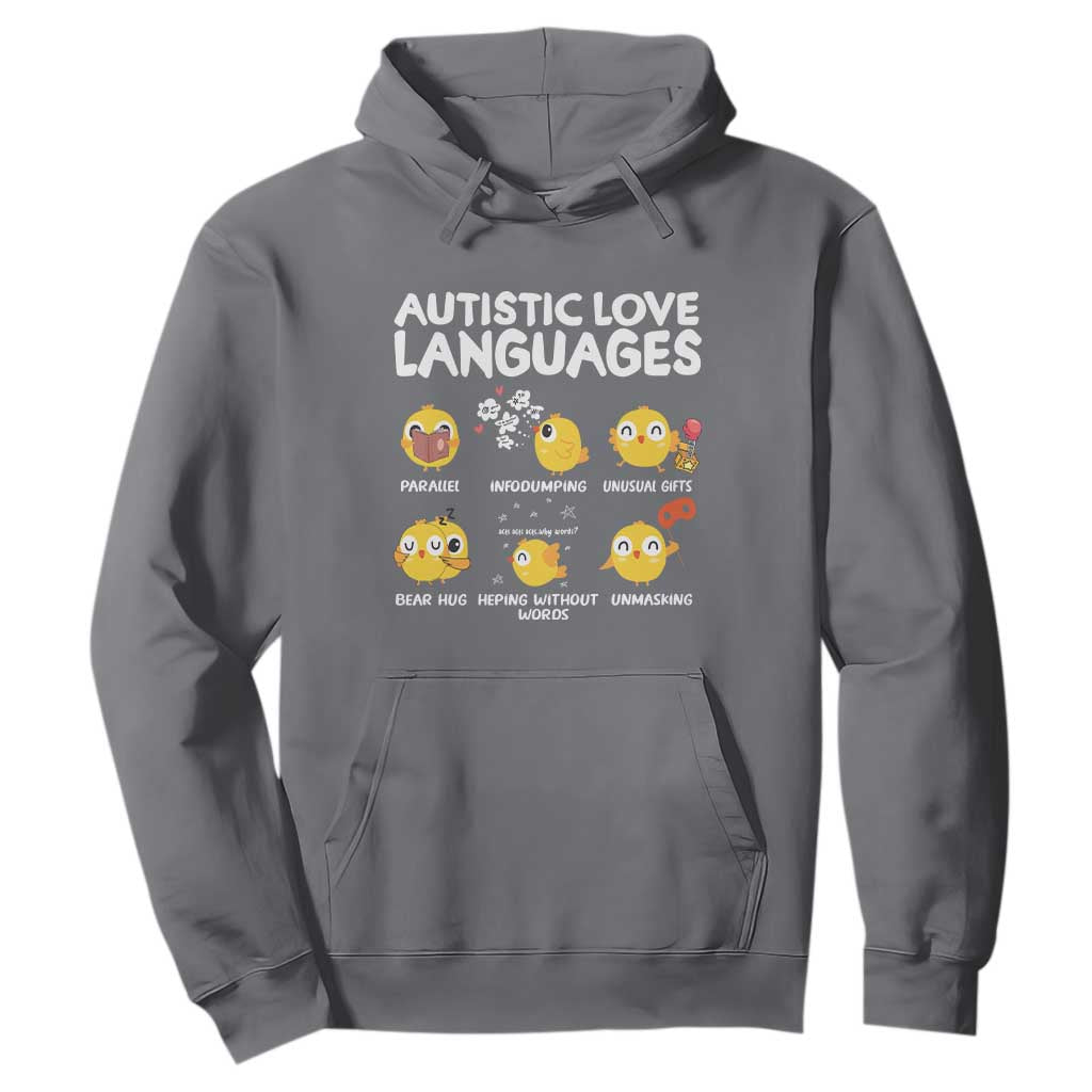 Autism Awareness Hoodie Autistic Love Languages Cute Chick TS09 Charcoal Printyourwear