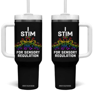 Autism Awareness Tumbler With Handle I Stim For Sensory Regulation TS09 One Size: 40 oz Black Print Your Wear