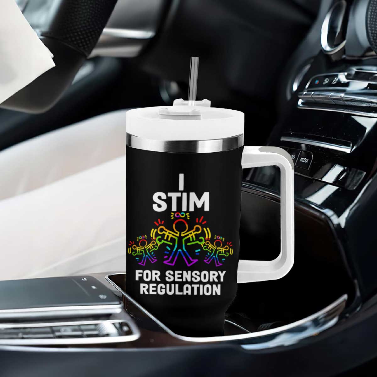 Autism Awareness Tumbler With Handle I Stim For Sensory Regulation TS09 Print Your Wear
