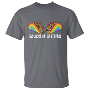 Taco Lover LGBT Pride T Shirt Tacos N' Titties Gay Rainbow Proud Gay TS09 Charcoal Print Your Wear