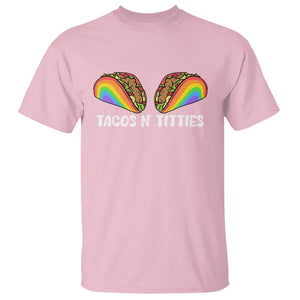 Taco Lover LGBT Pride T Shirt Tacos N' Titties Gay Rainbow Proud Gay TS09 Light Pink Print Your Wear