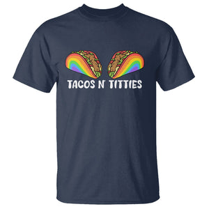 Taco Lover LGBT Pride T Shirt Tacos N' Titties Gay Rainbow Proud Gay TS09 Navy Print Your Wear