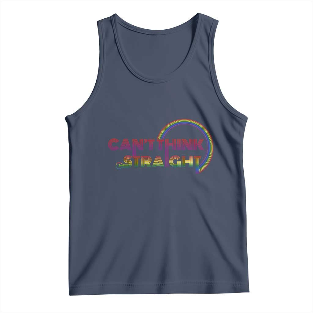 LGBT Pride Tank Top Can't Think Straight Rainbow Gay Lesbian TS09 Navy Print Your Wear
