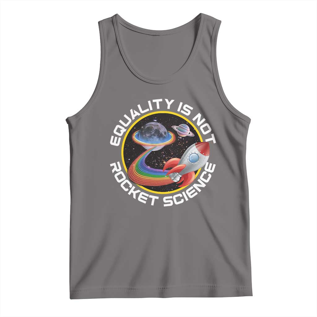 LGBT Pride Tank Top Equality Not Rocket Science Rainbow Planet Outer Space TS09 Deep Heather Print Your Wear