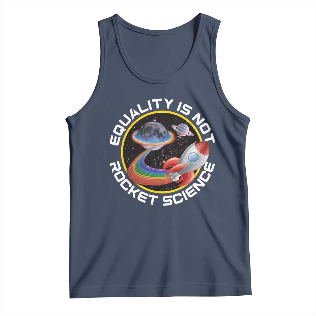 LGBT Pride Tank Top Equality Not Rocket Science Rainbow Planet Outer Space TS09 Navy Print Your Wear