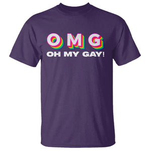 Funny LGBT Pride T Shirt OMG Oh My Gay TS09 Purple Print Your Wear