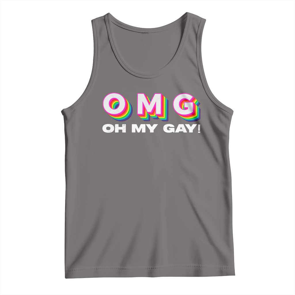 Funny LGBT Pride Tank Top OMG Oh My Gay TS09 Deep Heather Print Your Wear