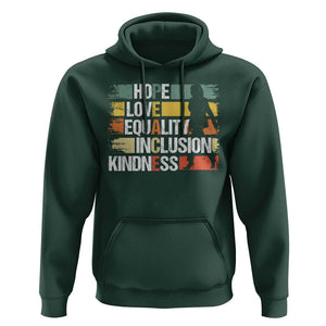 Harris Madam President 2024 Hoodie Peace Love Equality Hope Diversity Kamala Support TS09 Dark Forest Green Print Your Wear