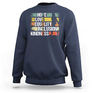 Harris Madam President 2024 Sweatshirt Peace Love Equality Hope Diversity Kamala Support TS09 Navy Print Your Wear