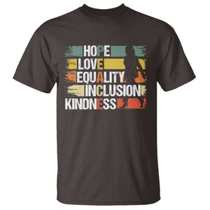 Harris Madam President 2024 T Shirt Peace Love Equality Hope Diversity Kamala Support TS09 Dark Chocolate Print Your Wear