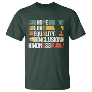 Harris Madam President 2024 T Shirt Peace Love Equality Hope Diversity Kamala Support TS09 Dark Forest Green Print Your Wear