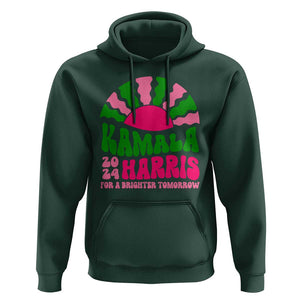 Harris Supporter Hoodie Kamala For A Brighter Tomorrow Retro Boho Aesthetic TS09 Dark Forest Green Print Your Wear