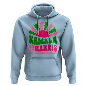 Harris Supporter Hoodie Kamala For A Brighter Tomorrow Retro Boho Aesthetic TS09 Light Blue Print Your Wear