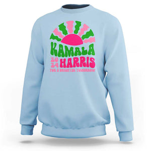 Harris Supporter Sweatshirt Kamala For A Brighter Tomorrow Retro Boho Aesthetic TS09 Light Blue Print Your Wear