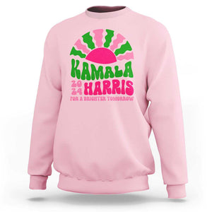 Harris Supporter Sweatshirt Kamala For A Brighter Tomorrow Retro Boho Aesthetic TS09 Light Pink Print Your Wear