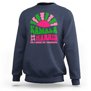 Harris Supporter Sweatshirt Kamala For A Brighter Tomorrow Retro Boho Aesthetic TS09 Navy Print Your Wear