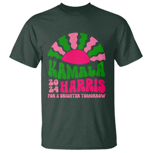 Harris Supporter T Shirt Kamala For A Brighter Tomorrow Retro Boho Aesthetic TS09 Dark Forest Green Print Your Wear