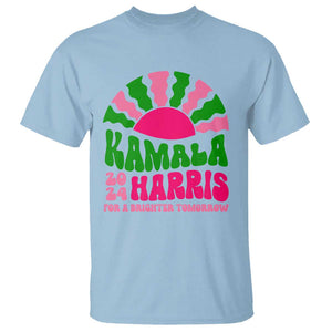 Harris Supporter T Shirt Kamala For A Brighter Tomorrow Retro Boho Aesthetic TS09 Light Blue Print Your Wear