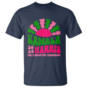 Harris Supporter T Shirt Kamala For A Brighter Tomorrow Retro Boho Aesthetic TS09 Navy Print Your Wear