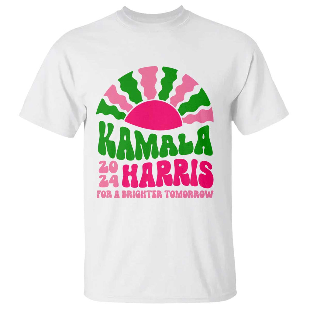 Harris Supporter T Shirt Kamala For A Brighter Tomorrow Retro Boho Aesthetic TS09 White Print Your Wear