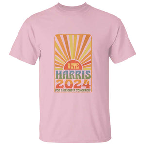 Vote Harris 2024 T Shirt Kamala For A Brighter Tomorrow Retro Boho Aesthetic TS09 Light Pink Print Your Wear