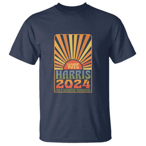 Vote Harris 2024 T Shirt Kamala For A Brighter Tomorrow Retro Boho Aesthetic TS09 Navy Print Your Wear