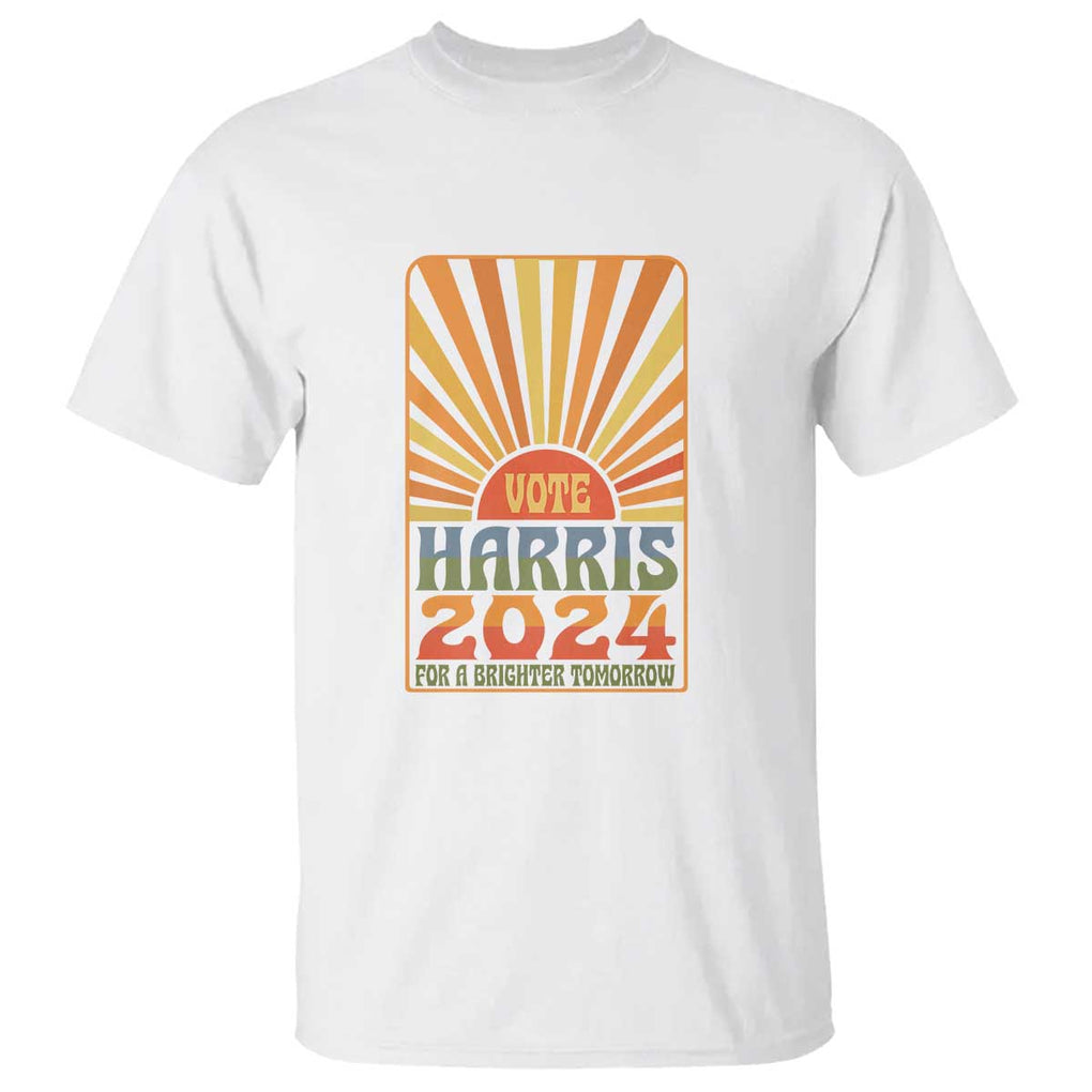 Vote Harris 2024 T Shirt Kamala For A Brighter Tomorrow Retro Boho Aesthetic TS09 White Print Your Wear