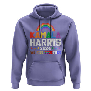 Harris Supporter Hoodie Kamala We Rise Together LGBTQ Rights Rainbow TS09 Violet Print Your Wear