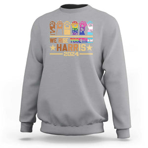 Harris Supporter Sweatshirt Kamala We Rise Together Cat Ladies LGBTQ Rainbow TS09 Sport Gray Print Your Wear