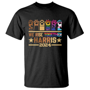 Harris Supporter T Shirt Kamala We Rise Together Cat Ladies LGBTQ Rainbow TS09 Black Print Your Wear